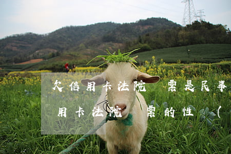 欠信用卡法院傳票是民事還是刑事，探討欠信用卡法院傳票的性質(zhì)：是民事還是刑事？